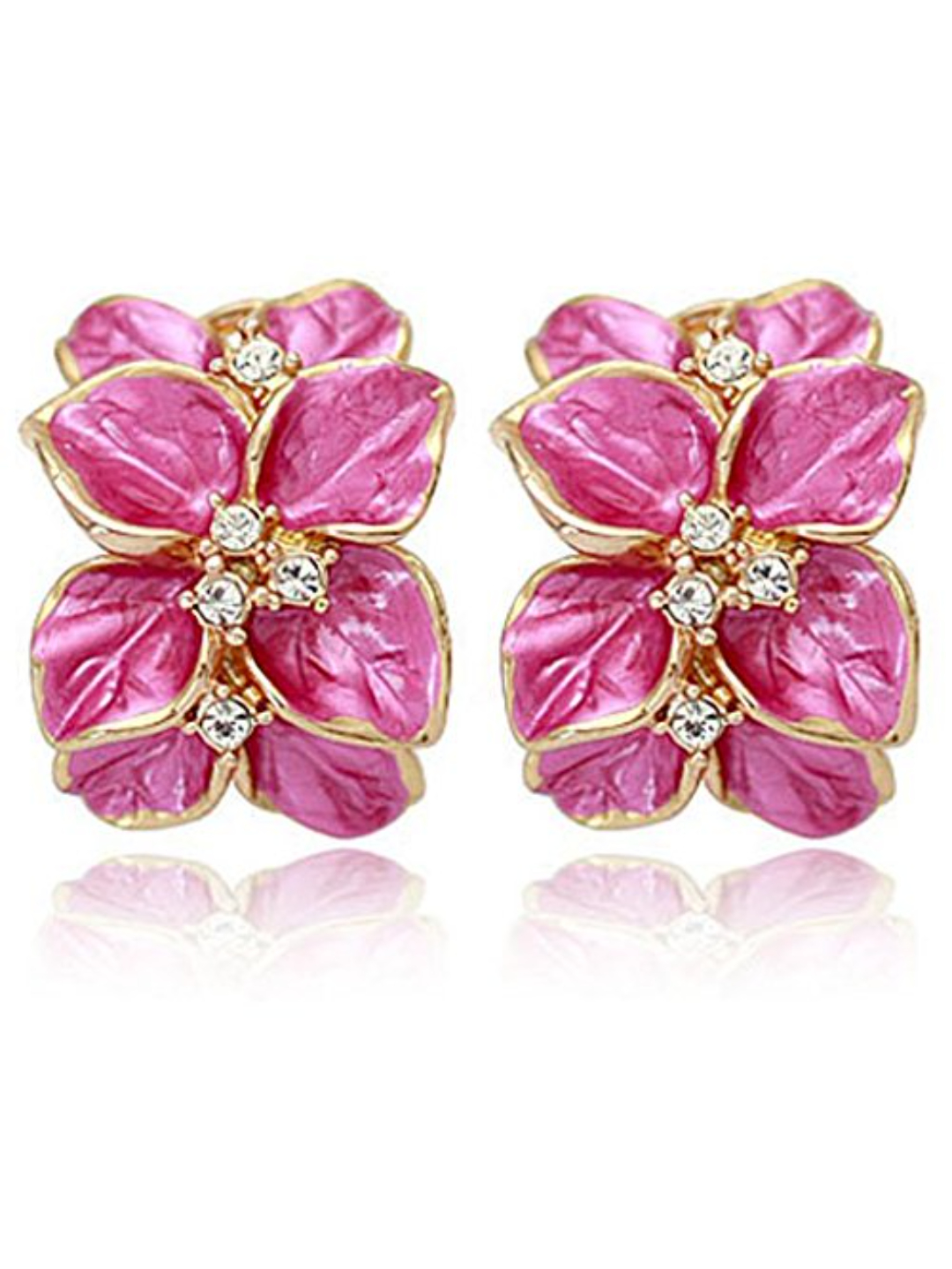 YouBella Fashion Jewellery Crystal Earrings Tops for Girls and Women (Pink)